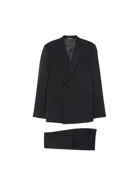 Garnitur Emporio Armani wełniany dwurzędowy czarny