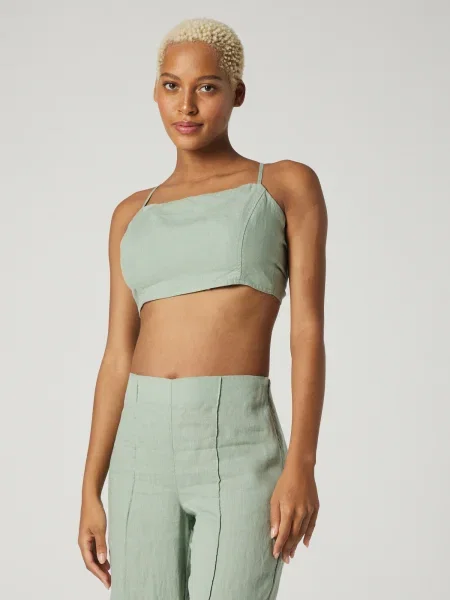 A LOT LESS Top Lucia pastel verde