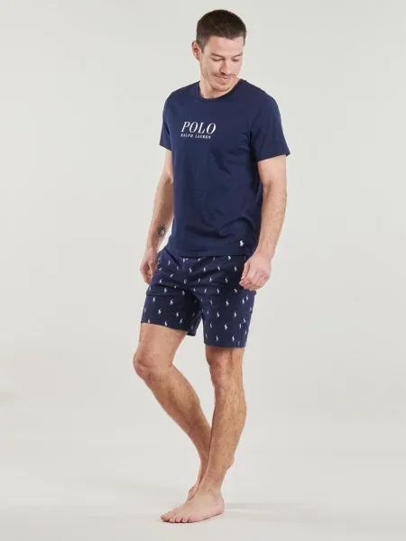 Pijama pantaloni scurți Polo Ralph Lauren alb