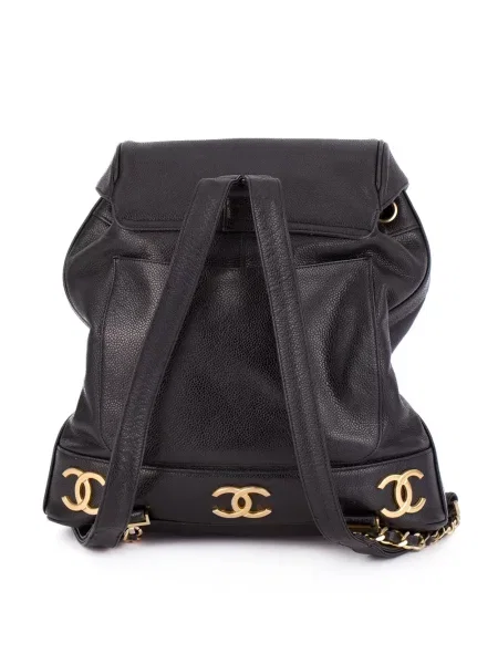Klasický batoh Chanel Pre-owned s autogramem černý