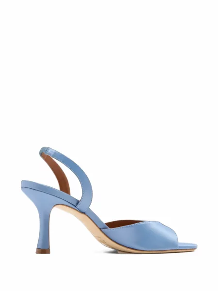 Pantofi cu toc Staud din satin slingback albastru