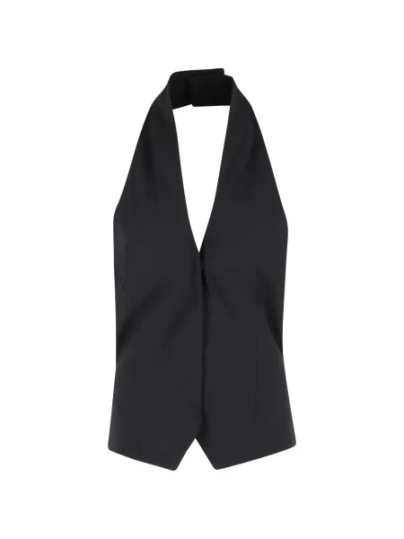 Top Federica Tosi z dekoltem halter czarny