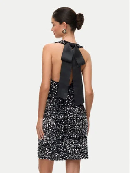 VERO MODA Kokteilové šaty VMBella / strieborná čierna