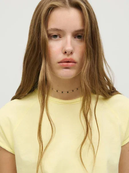 Koszulka z krótkim rękawem raglanowym Teen S MANGO TEEN żółty