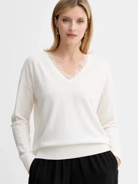 BOSS Orange pulover de lână light bej