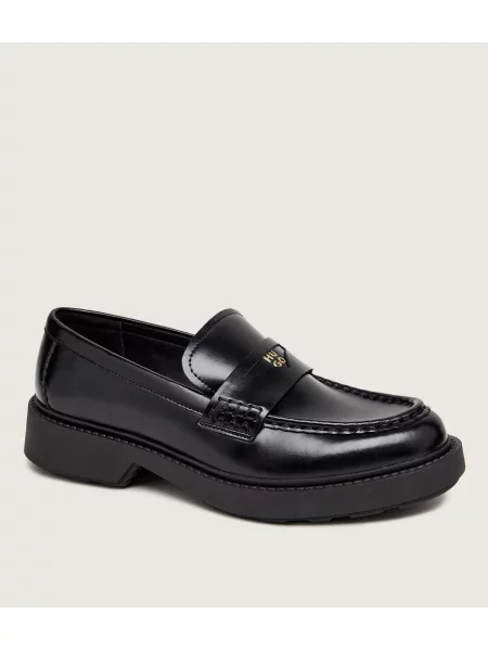 HUGO De piele pantofi loafer Angey_Mocc_aclt negru