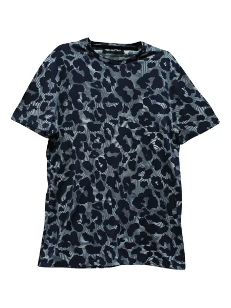 Tricou Neil Barrett cu imagine cu model leopard scurt gri