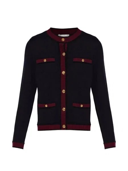 Vuneni kardigan Tory Burch plava