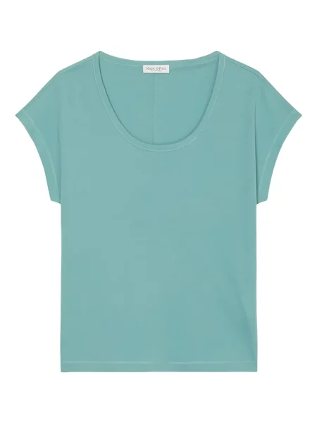 Tricou polo Marc O'polo cu decolteu în U albastru