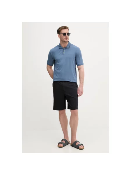 Armani Exchange szorty z lyocellem niebieskie