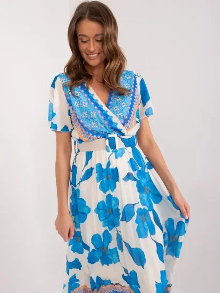 Rochie Fashionhunters plisată de costum albastru