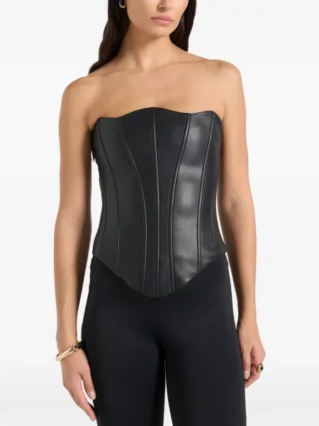 Top Manière De Voir cu șireturi din dantelă tip corset negru