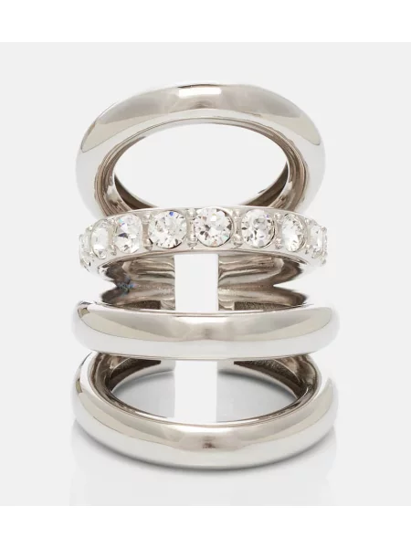 Inel Rabanne de cristal argintiu