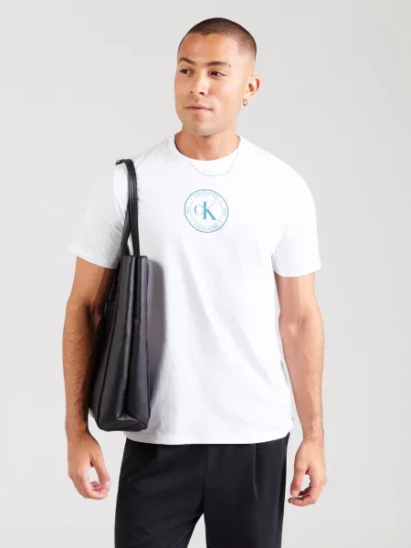 Calvin Klein Jeans Tričko azúrová biela