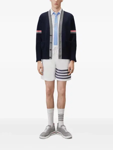 Cămașă Thom Browne din țesătură twill alb