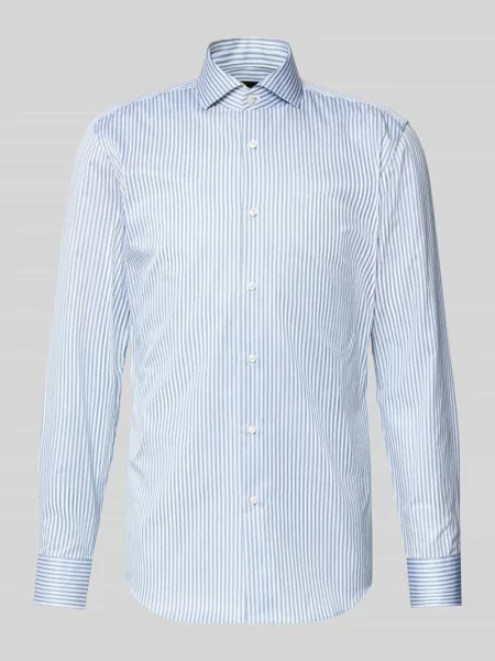 Koszula biznesowa o kroju slim fit z czystej bawełny model ‘HANK’ Boss zielona
