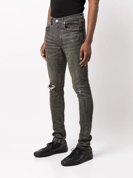 Skinny jeansy skinny Purple Brand z dziurami