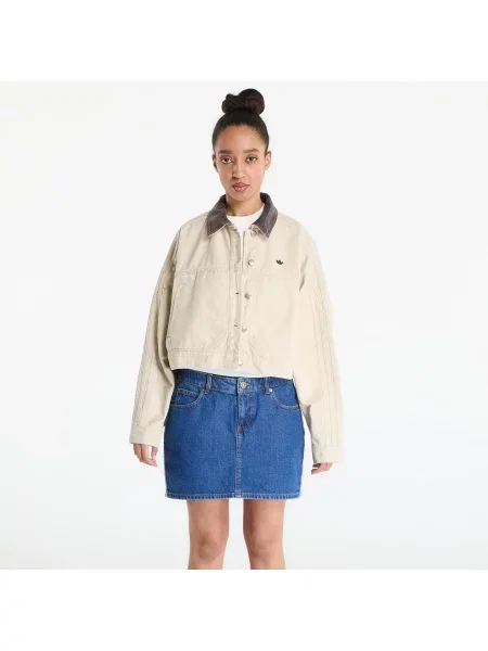 Μπουφάν adidas P Ess Canvas Tracktop Jacket Stone Khaki XS χακί