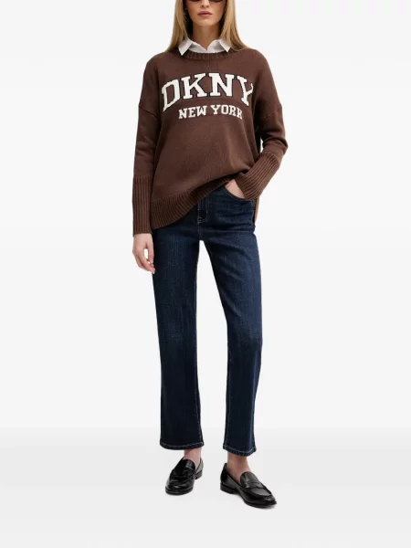 Pulover Dkny cu autograf maro