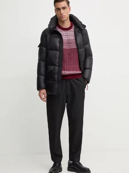 Светр з домішкою вовни Armani Exchange легкий бордовий