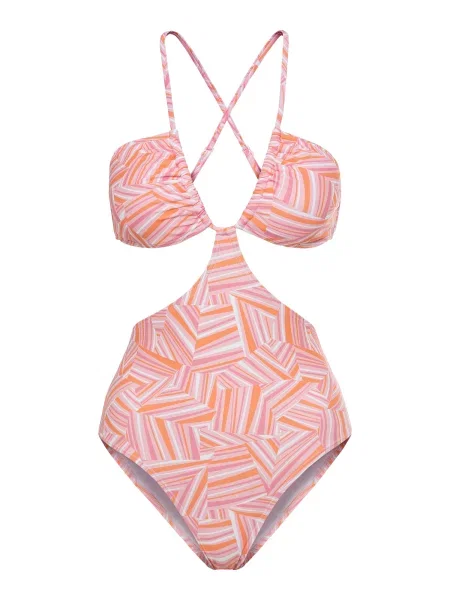 LSCN by LASCANA Enodelne kopalke Lisa oranžna / roza / svetlo roza bela