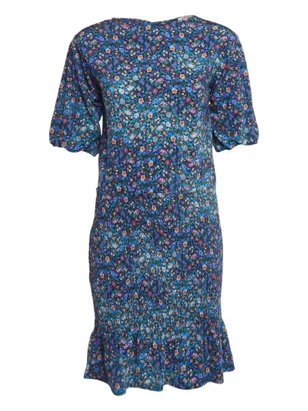 Костюм мини рокля Sandro на цветя с принт синьо