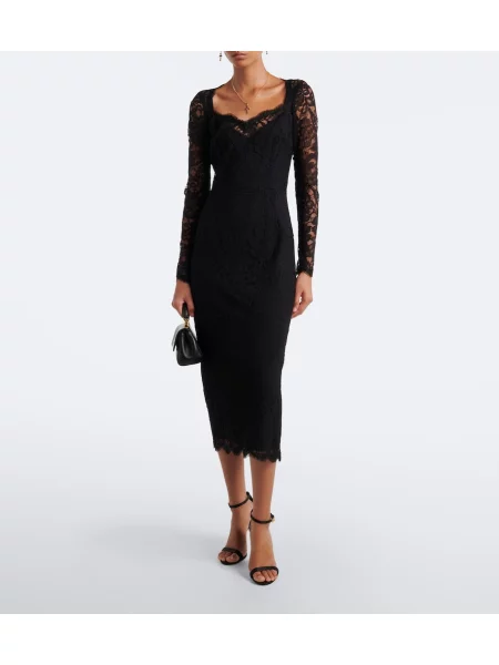 Rochie midi Dolce&gabbana din dantelă negru