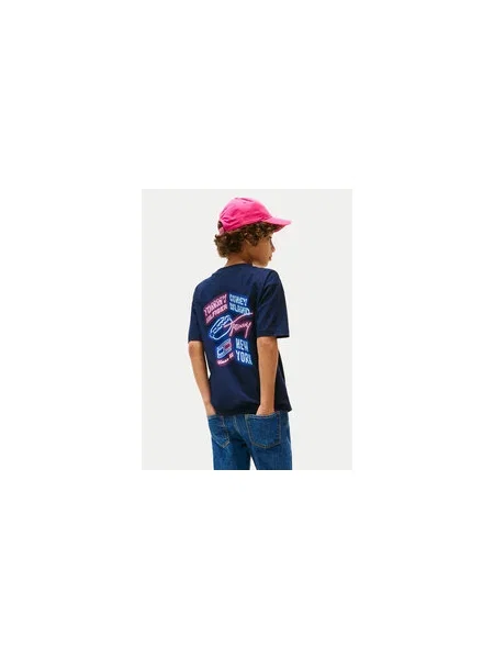 Tommy Hilfiger Póló Neon Graphic Sötétkék kék