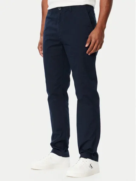 Calvin Klein Jeans Hlače iz tkanine Mornarsko modra