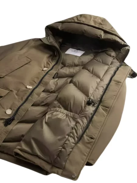 Palton Woolrich cu glugă verde