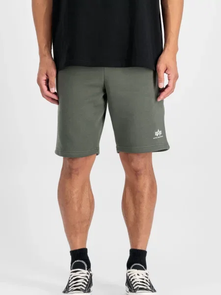 Férfi Alpha Industries Basic Small Logo II sötét olajzöld rövidnadrág. Méret: S fehér