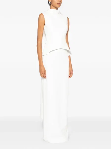 Rochie maxi Solace London drapată alb
