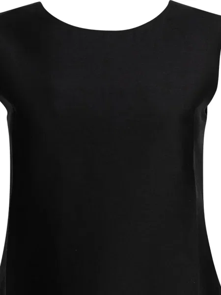 Rochie mini Sandbeige fără mâneci de costum negru