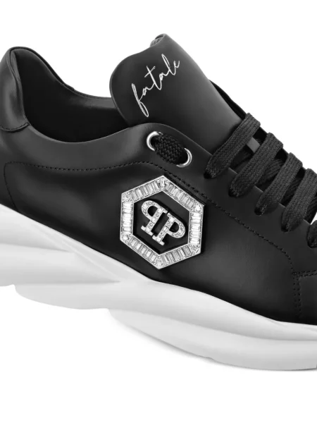 Sneakerși Philipp Plein din piele de cristal negru