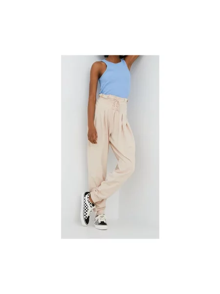 Hlače Reebok Sport bež