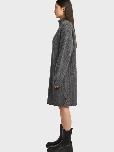 Шерстяное платье G-star Raw серое