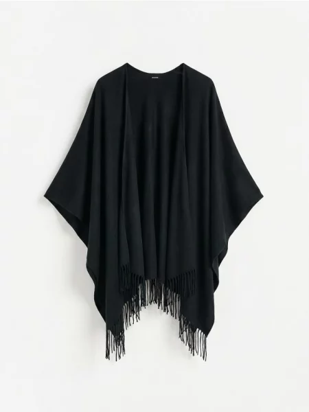 Reserved Poncho cu adaos de negru
