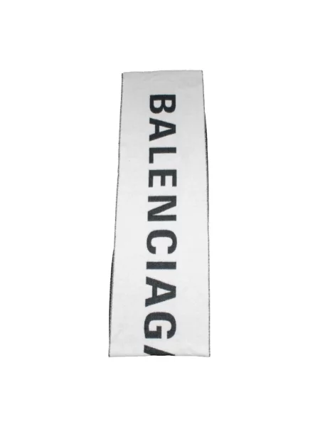 Szal Balenciaga z logo biała
