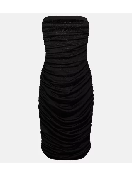 Obleka Saint Laurent brez naramnic črna