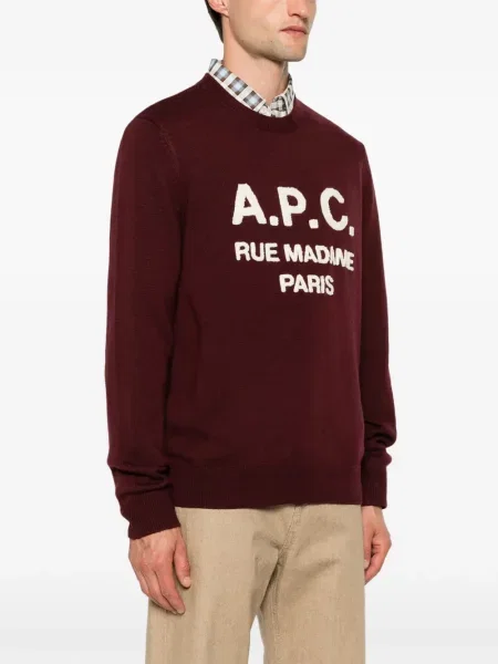 Gyapjú szvetter A.p.c. autogrammal piros