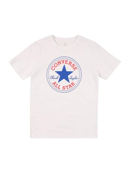 CONVERSE Tricou Chuck albastru / roșu pepene / murdar alb