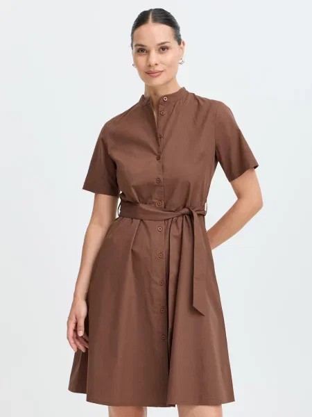 ICHI Košilové šaty IHFanty' hnědá