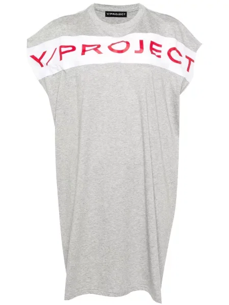 Sukienka Y/project z nadrukiem garniturowa szara