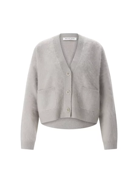 Iris Von Arnim Swetry Kobieta L Kaszmir Brushed Cashmere Cardigan szary
