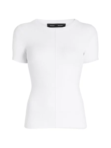 Tricou Proenza Schouler cu nervuri alb