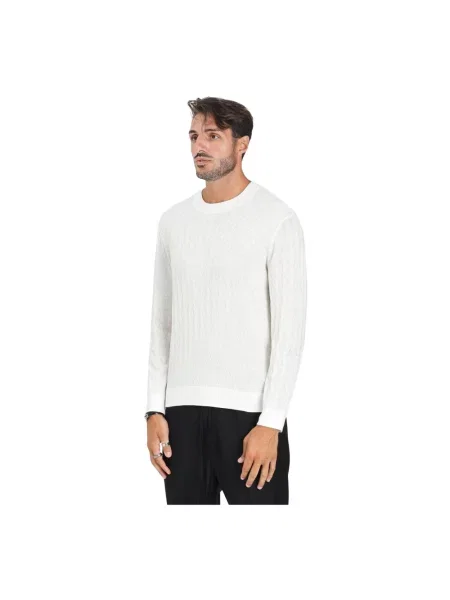 Sweter Armani Exchange z nadrukiem beżowy