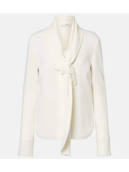 Bluză Oscar De La Renta de mătase alb