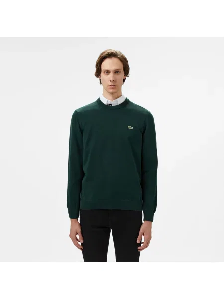 Monochromatyczny sweter z okrągłym dekoltem