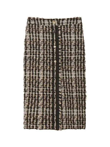 Bouclé fustă midi Twinset negru