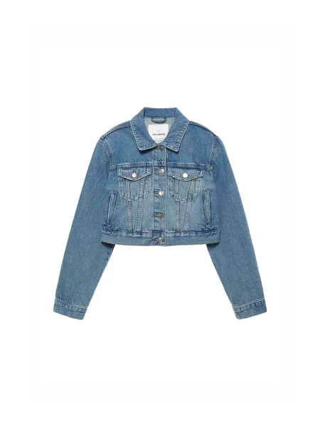 Pull&Bear Geacă de primăvară-toamnă denim albastru